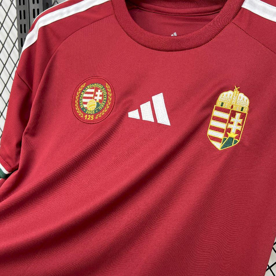 2025/26 Hungary Home Jersey Red Football Shirt Front View Details