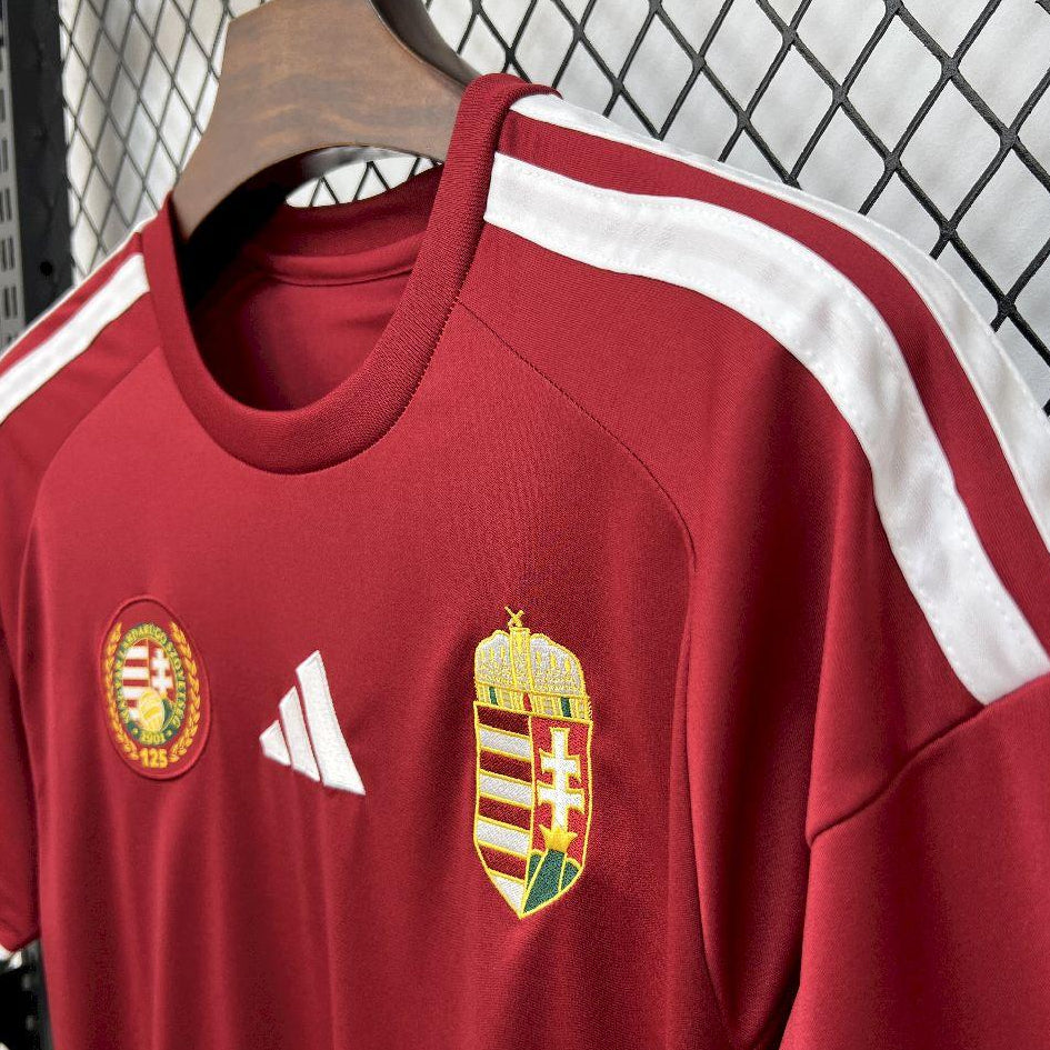 2025/26 Hungary Home Jersey Red Football Shirt Front View Details