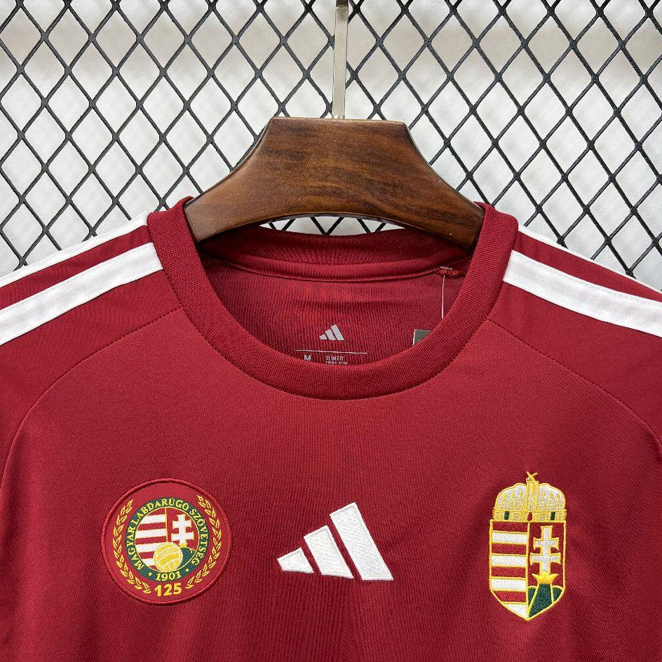 2025/26 Hungary Home Jersey Red Football Shirt Front View Details