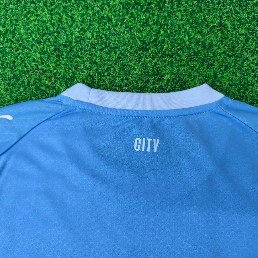 2026/27 Kids Manchester City Home Jersey Set Back View Collar