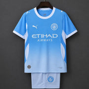 2026/27 Kids Manchester City Home Jersey Set Front View