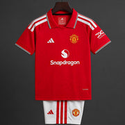 2026/27 Kids Manchester United Home Jersey Set Front View