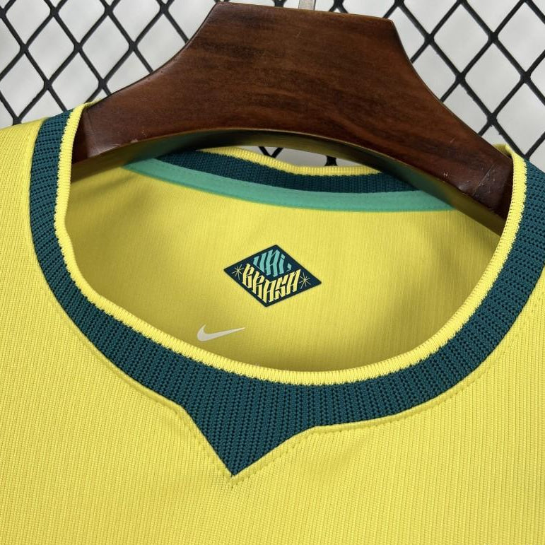 2026 Brazil World Cup Home Jersey Front View Collar