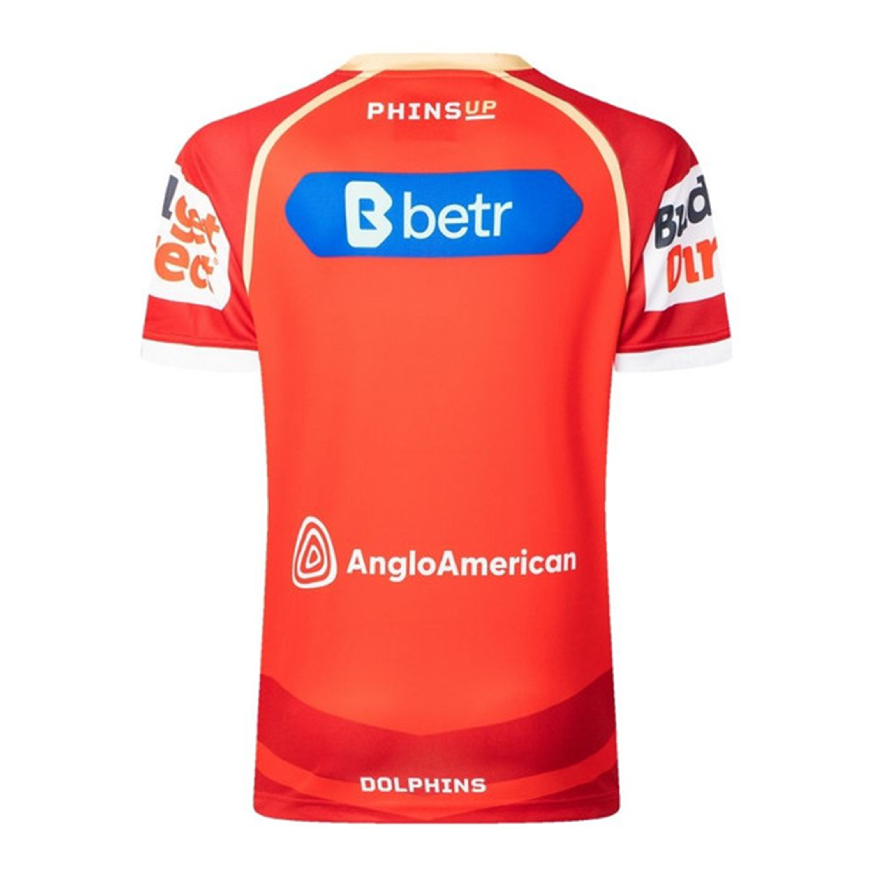 2026 Dolphins NRL home jersey orange back view
