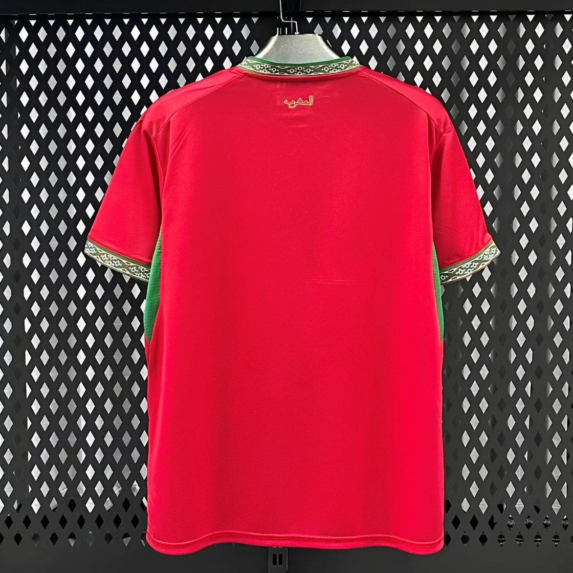 2026 Morocco Home Jersey Red Football Shirt Back View