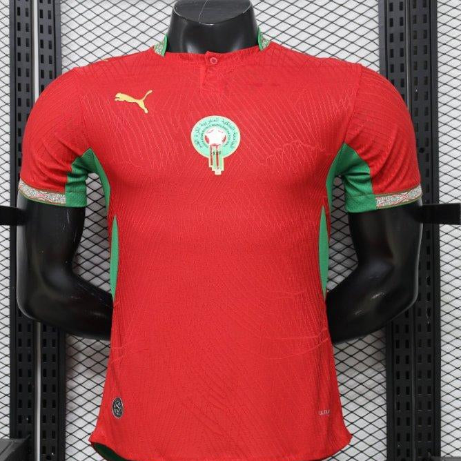 2026 Morocco Home Jersey Red Football Shirt Front View