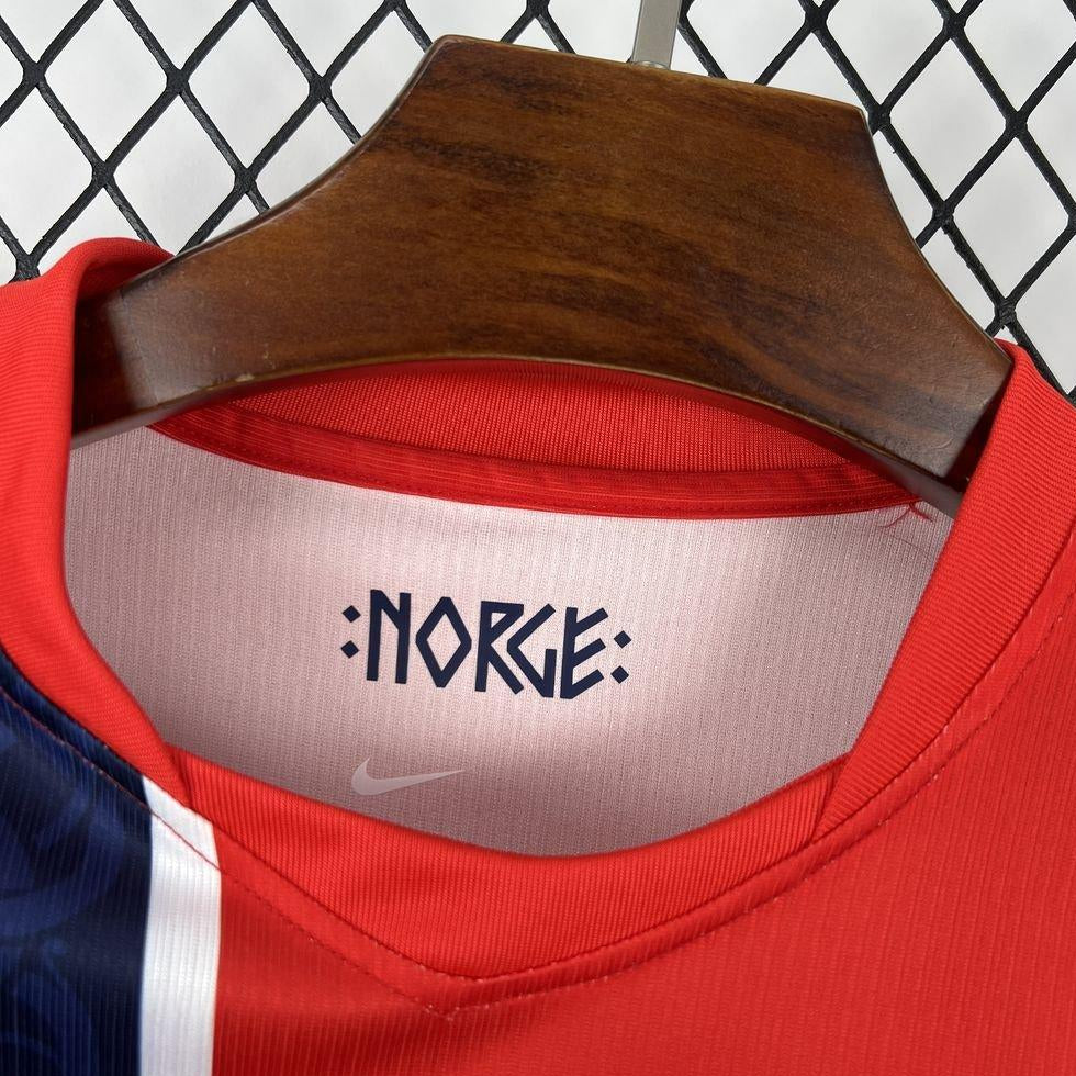 2026 Norway Home World Cup Jersey Red Front View Collar