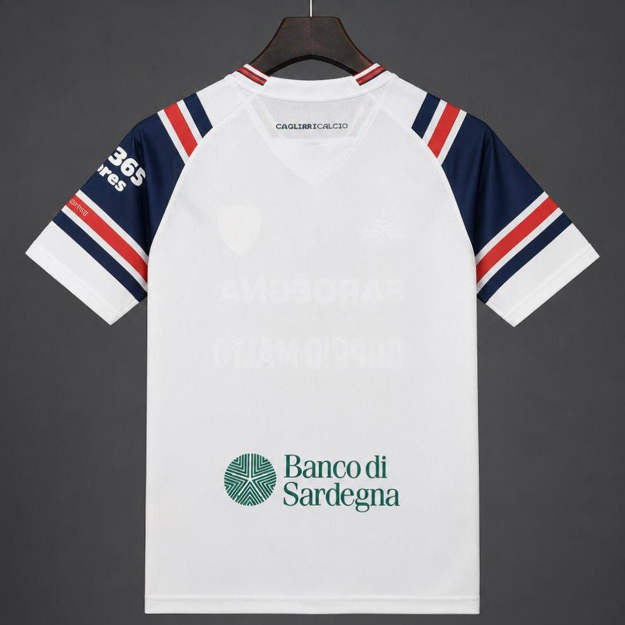 26/27 Cagliari Calcio Away White Jersey Back View