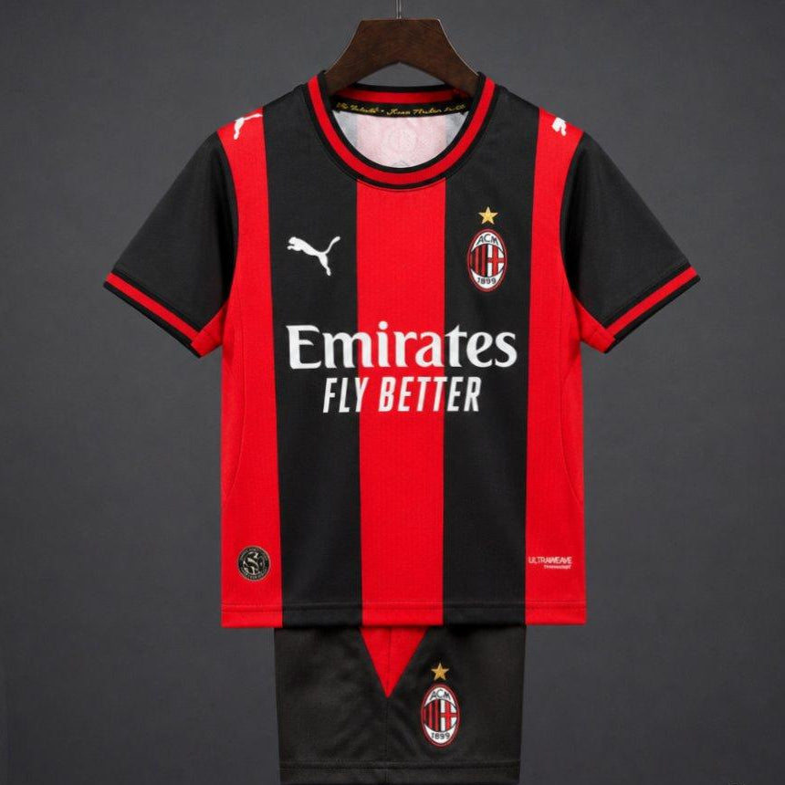 26/27 Kids AC Milan Home Jersey Set Front View