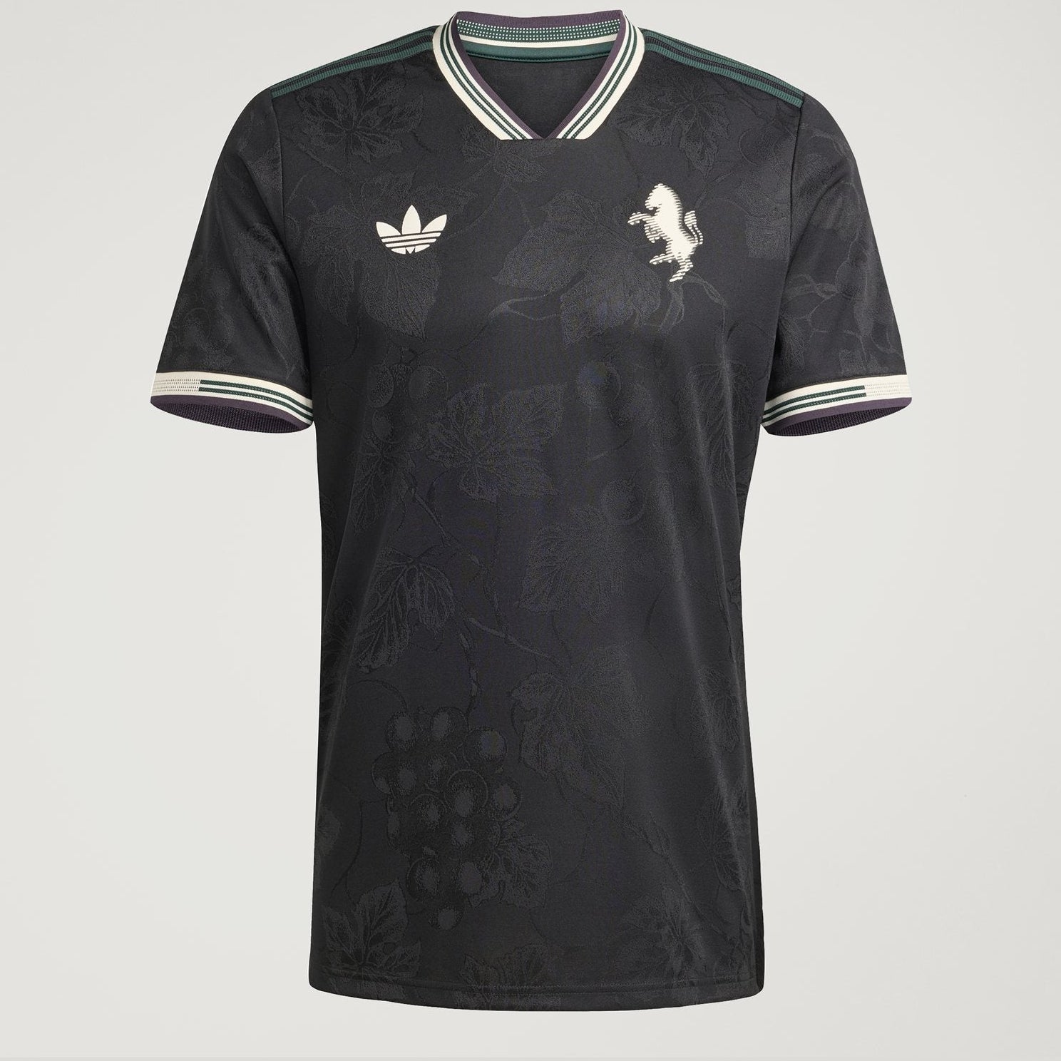 Black sports jersey with Adidas logo on a white background