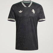 Black sports jersey with Adidas logo on a white background