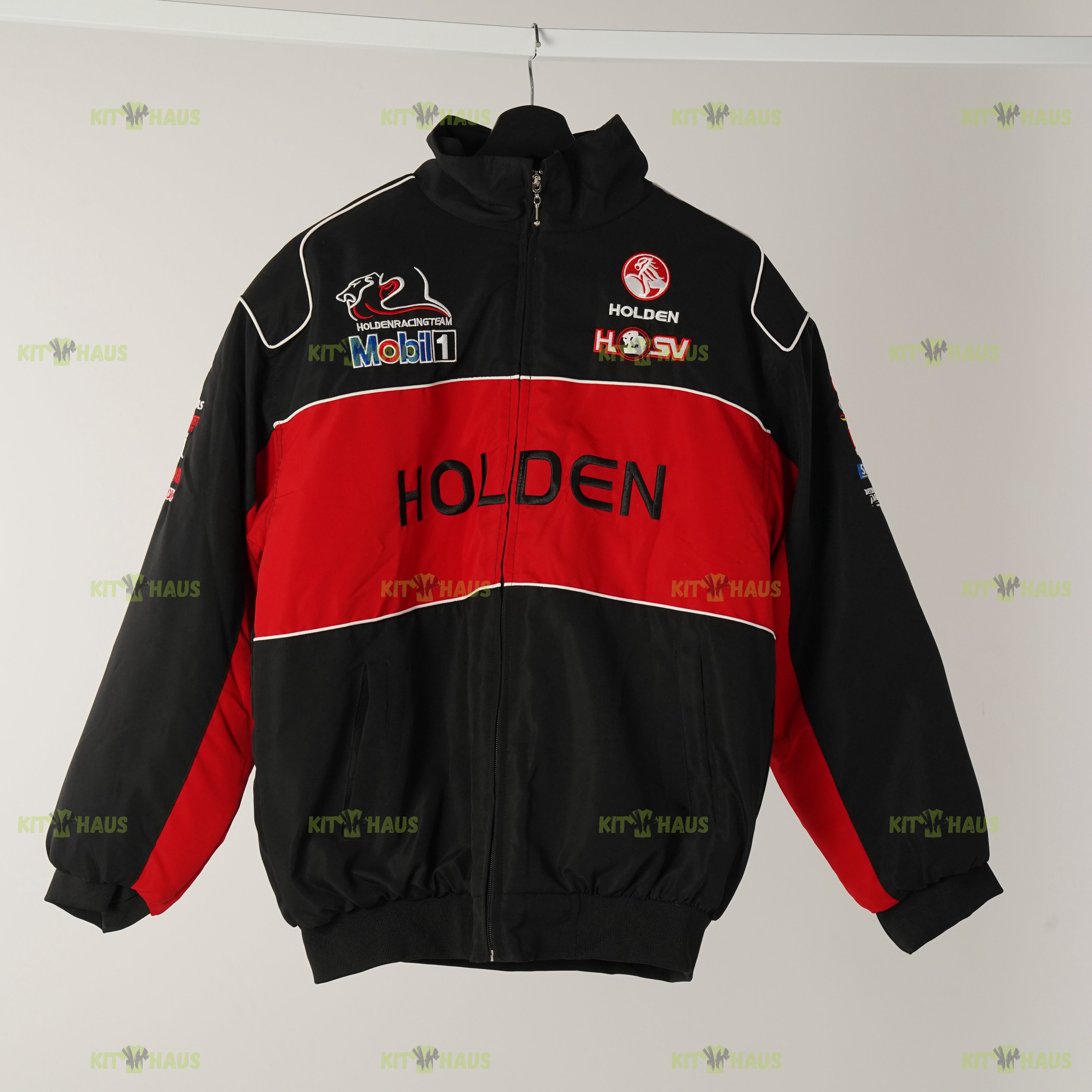 Holden Racing Team Jacket Black Red Embroidered Motorsport Bomber HSV Mobil 1