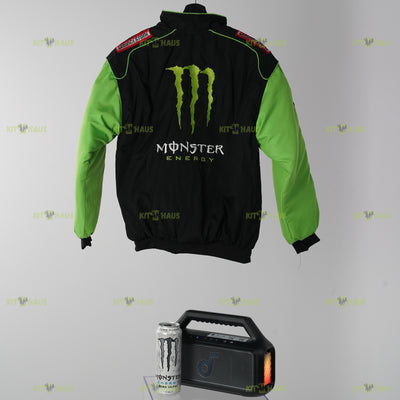 Monster Energy Kawasaki Jacket Black Green Racing Bomber Bridgestone
