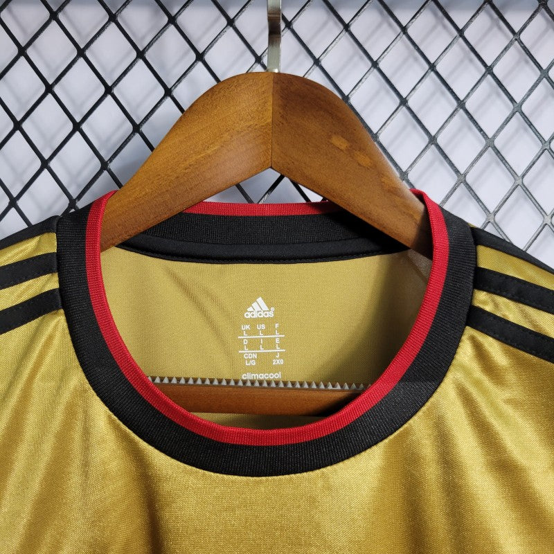 AC Milan 2013/14 Third Gold Football Jersey front view collar