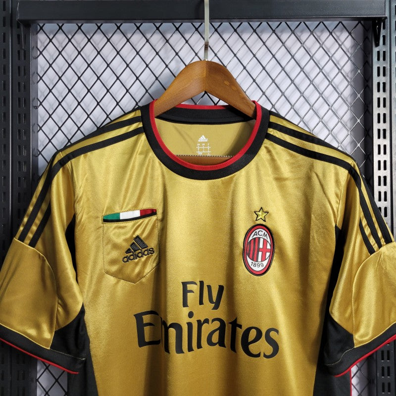 AC Milan 2013/14 Third Gold Football Jersey front view crest
