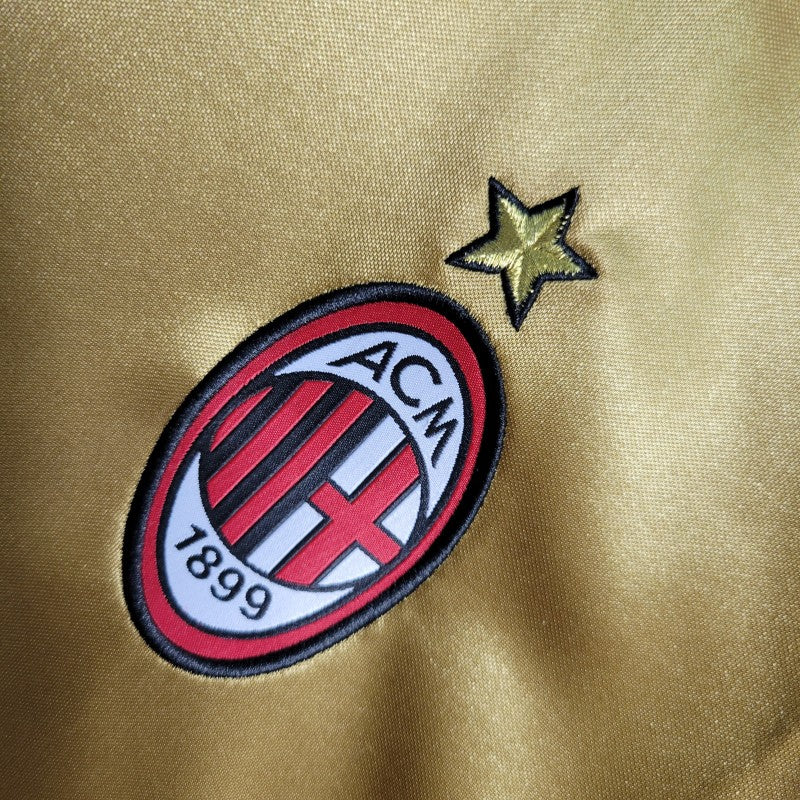 AC Milan 2013/14 Third Gold Football Jersey front view logo