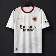 AC Milan Away Jersey 2026/27 front view with white design red black trim and Emirates sponsor