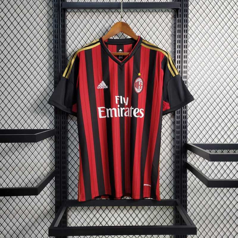 AC Milan Home Jersey 2013/14 front view with red and black stripes
