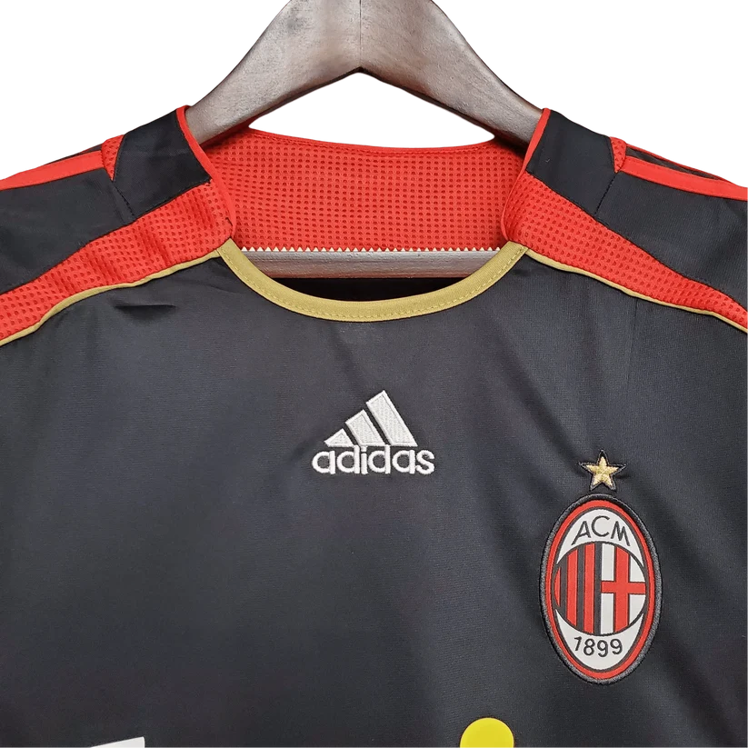 Close-up of the AC Milan Third Jersey 2006/07 chest showing the club crest, championship star, front logo and Bwin sponsor