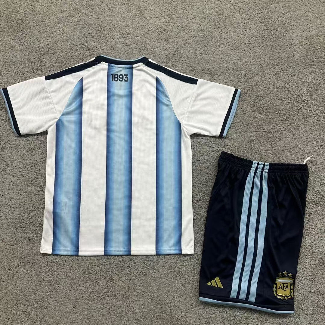 Adidas Argentina home kit 2026/27 kids set back view youth football uniform