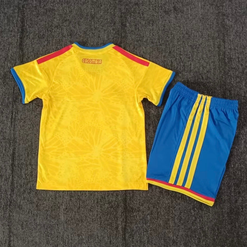 Adidas Colombia home kit 2026/27 kids set back view youth football uniform