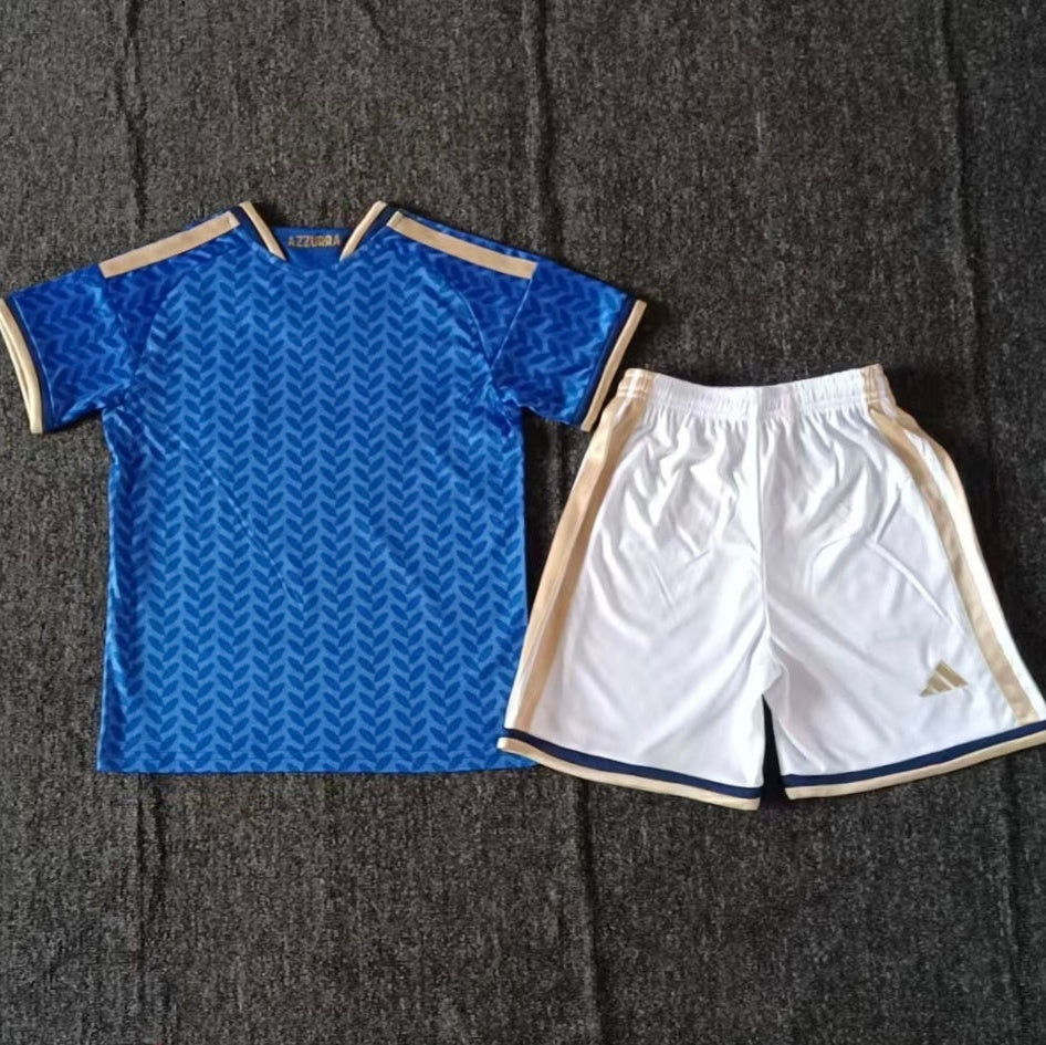 Adidas Italy home kit 2026/27 kids set back view youth football uniform