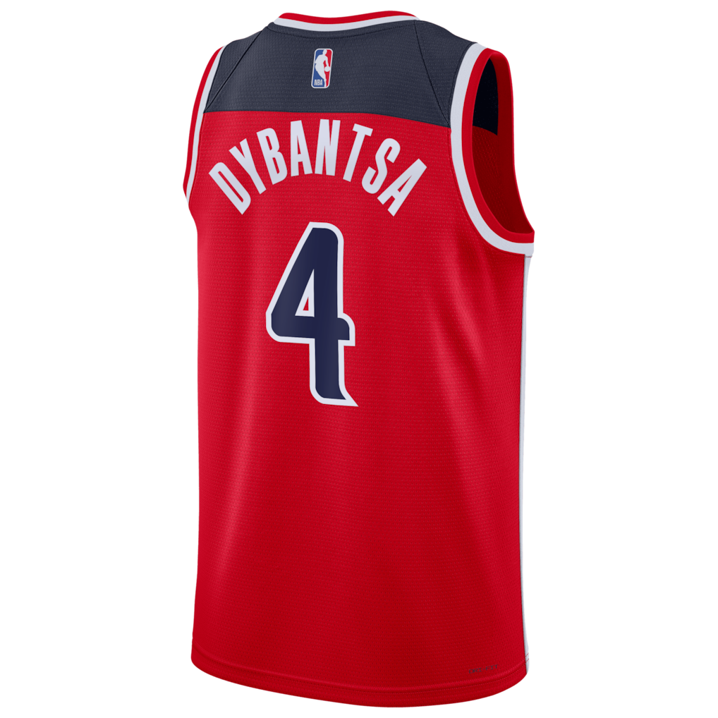 AJ Dybantsa Washington Wizards Icon Edition Swingman Jersey back view