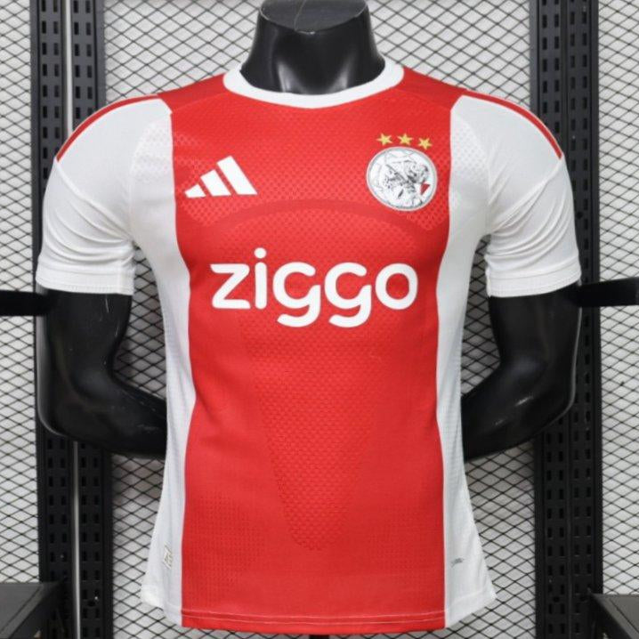 Ajax Home Jersey 2026/27 front view with red centre panel and white sleeves