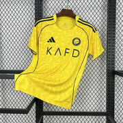 Al Nassr 2025/26 home jersey front view yellow football shirt
