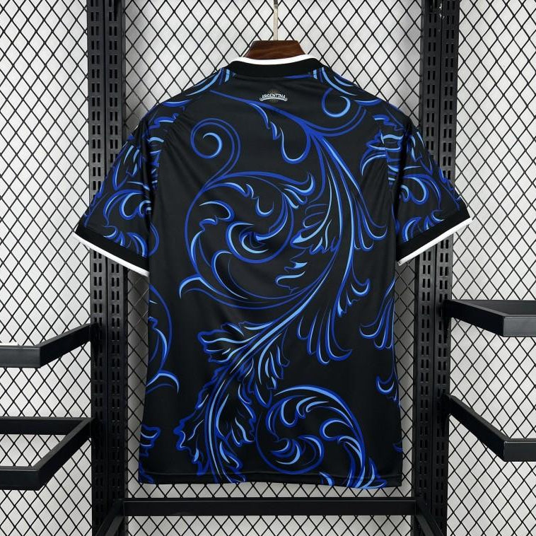 Argentina 2026 World Cup away jersey black blue football shirt black view
