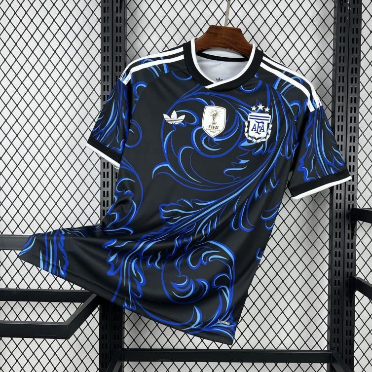 Argentina 2026 World Cup away jersey black blue football shirt front view
