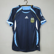 Argentina Away Jersey 2006 front view in navy blue with sky blue trim