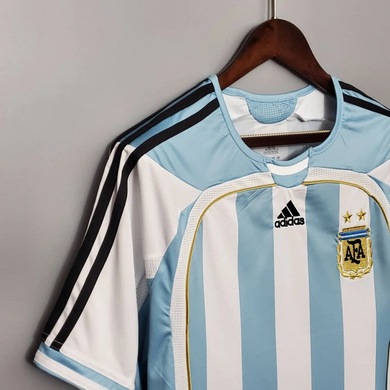 Argentina Home Jersey 2006 upper front and shoulder detail