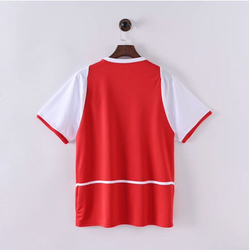 Arsenal Home Jersey 2002/03 back view with red body and white sleeves