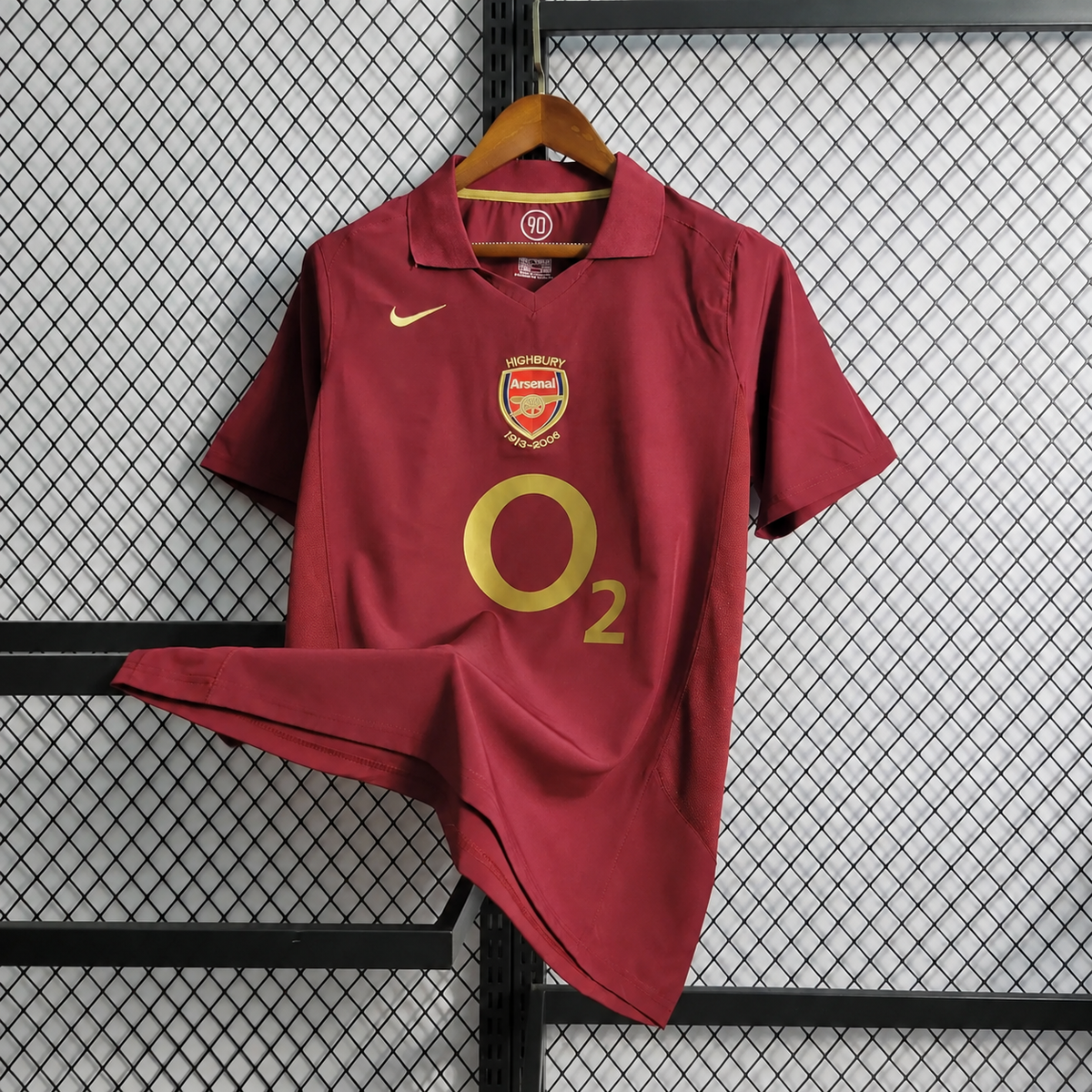 Arsenal Home Jersey 2005/06 styled front view with O2 sponsor