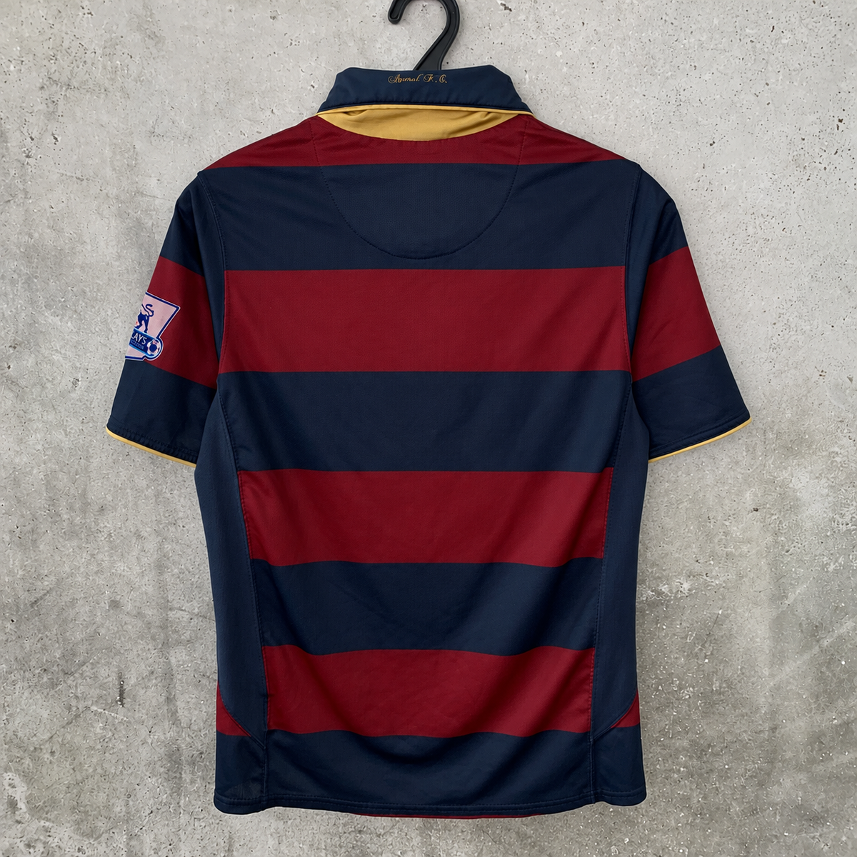 Arsenal Third Jersey 2007/08 back view in navy and burgundy with gold detailing