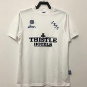Asics Leeds United 1995 96 home shirt front view white with Thistle Hotels sponsor
