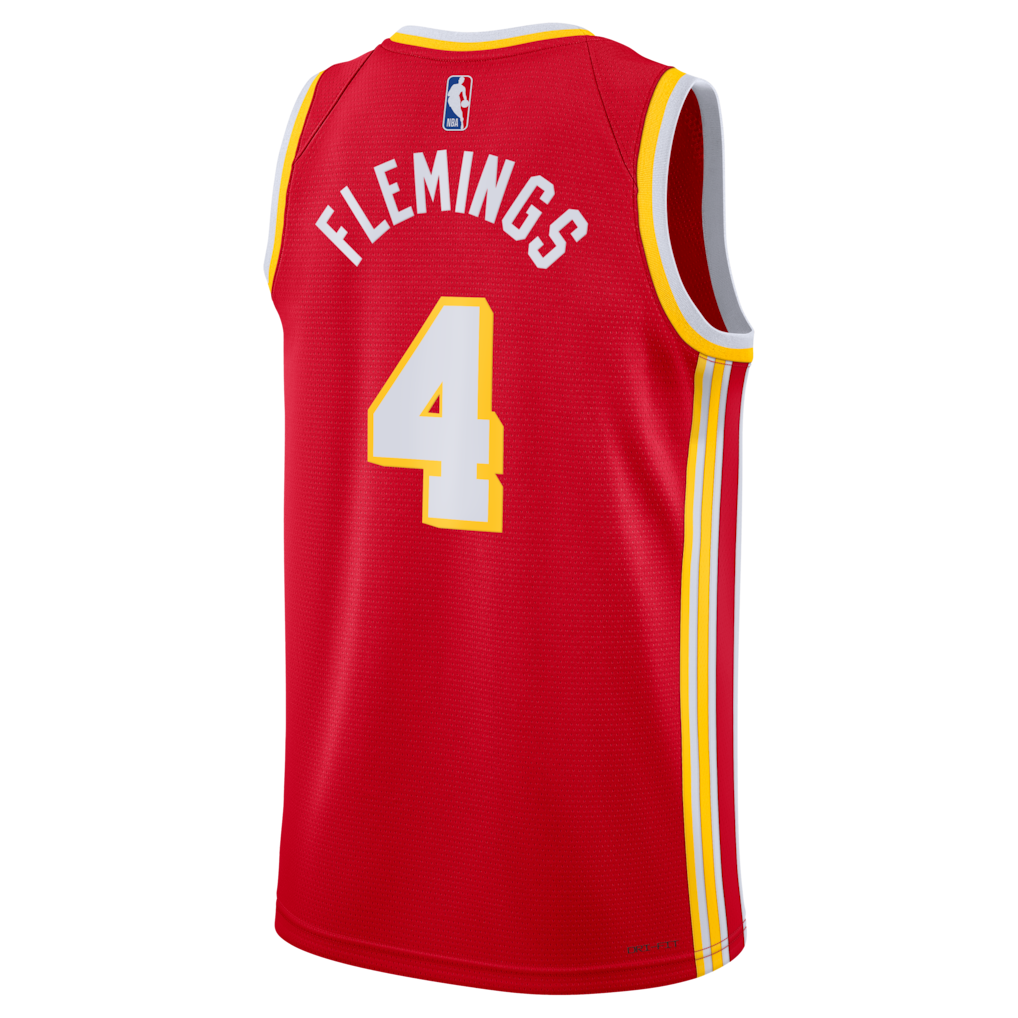 Atlanta Hawks Kingston Flemings Icon Edition Swingman Jersey Back View