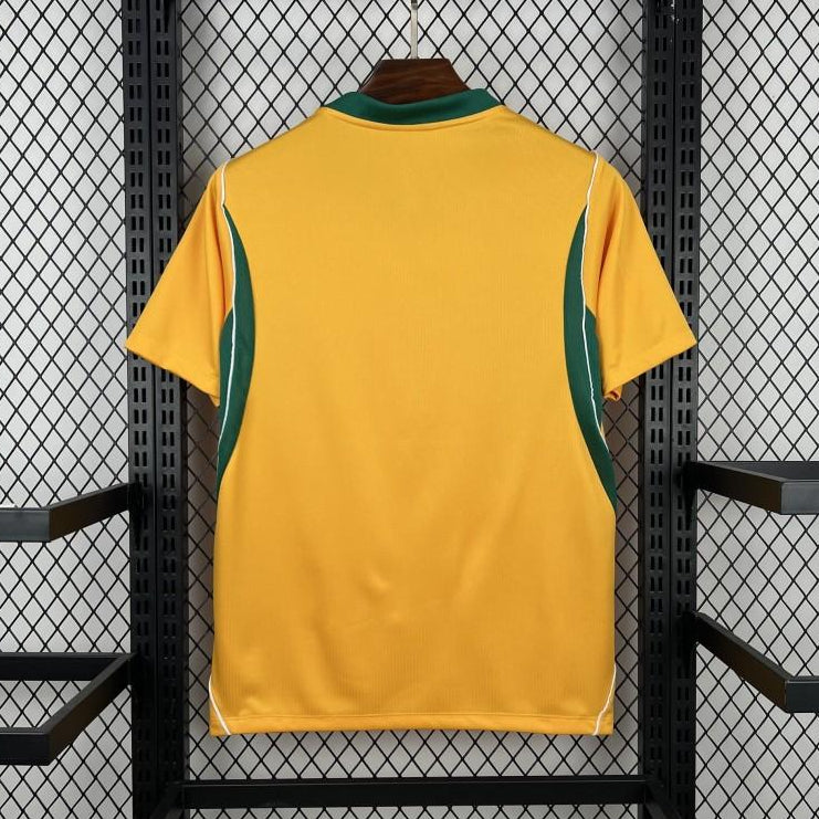 Australia 2026 World Cup home jersey yellow green football shirt back view
