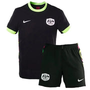 Australia 25/26 away kids football kit black jersey and shorts set