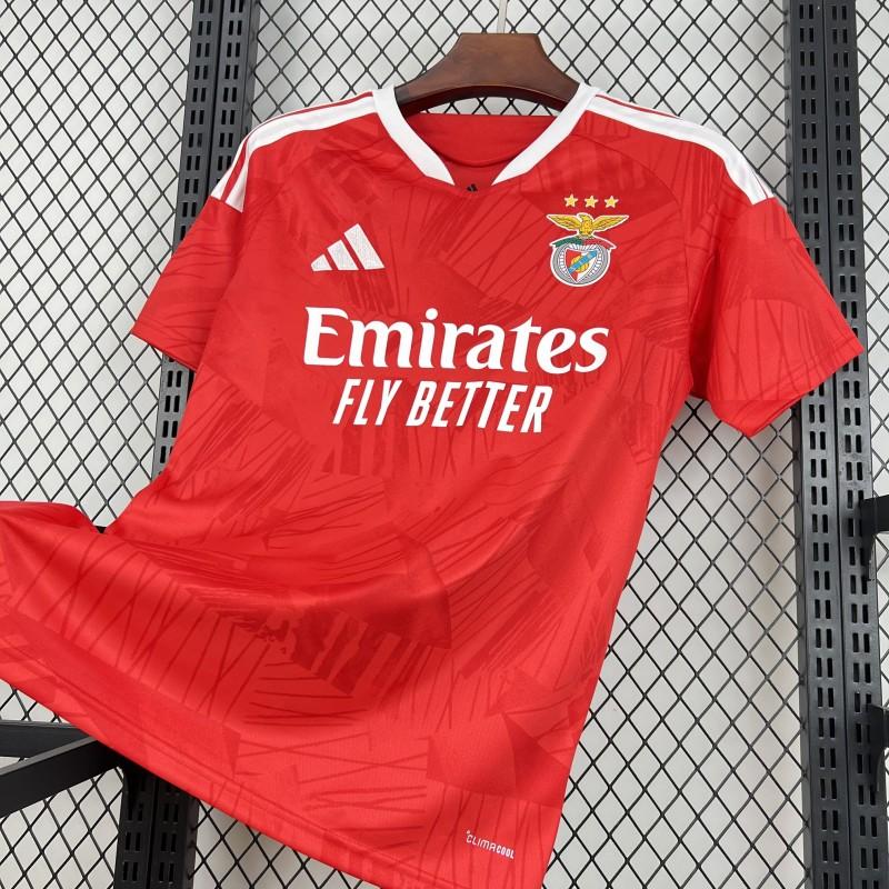 Benfica Home Jersey 2026/27 crest detail with three stars above the Benfica badge