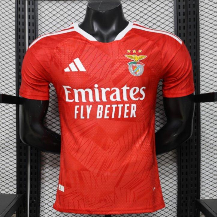Benfica Home Jersey 2026/27 front view with red design white collar and Emirates sponsor