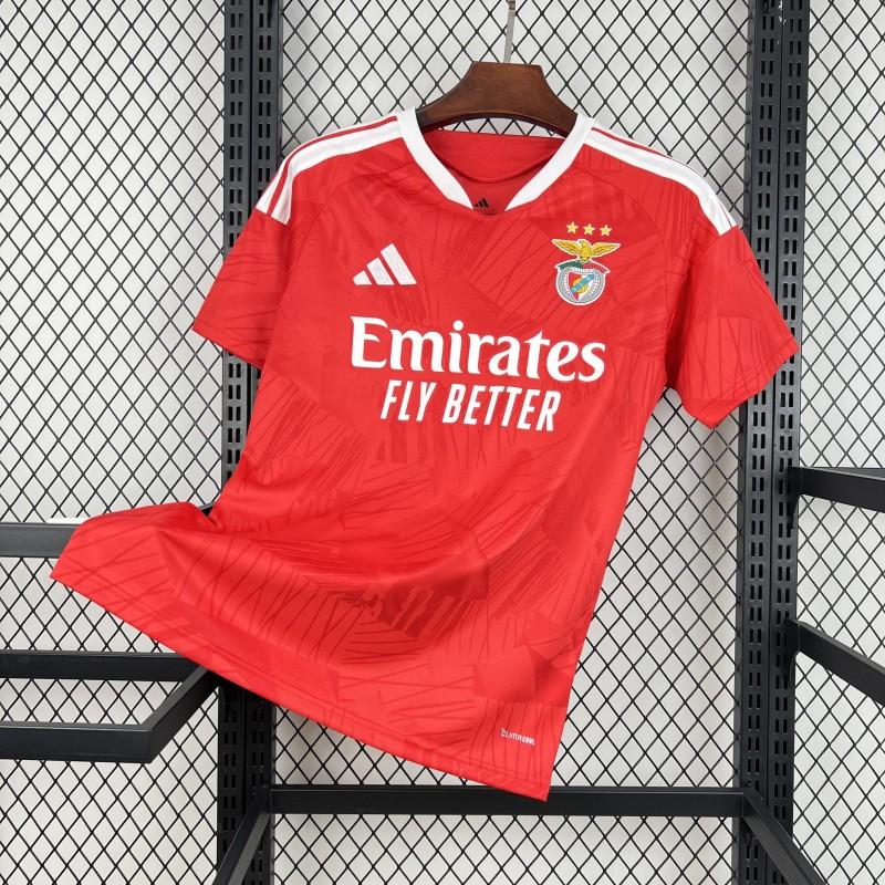 Benfica Home Jersey 2026/27 front view with red design white collar and Emirates sponsor