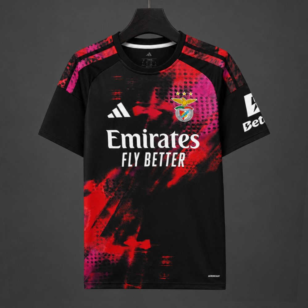 Benfica Third Jersey 2026/27 black red and pink front view