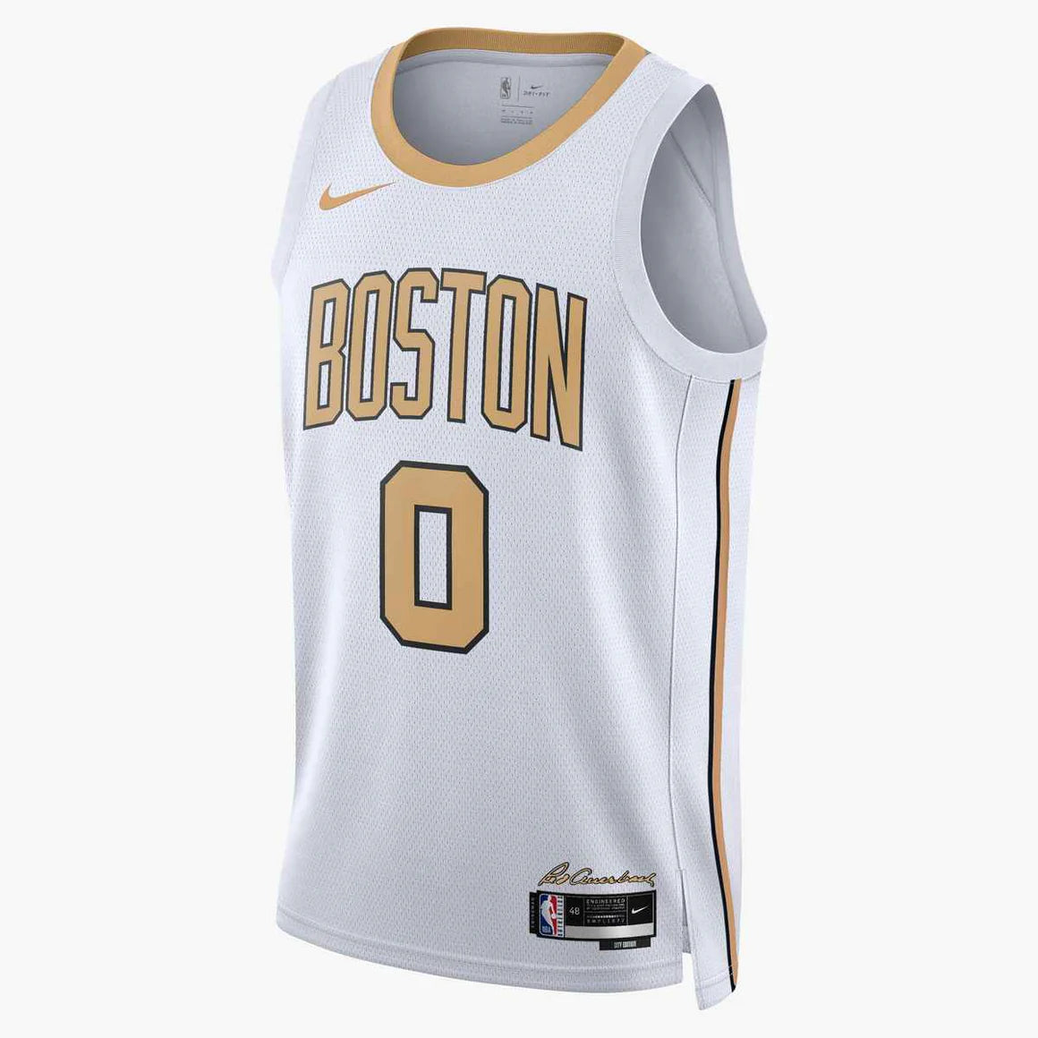 Boston Celtics 2025/26 City Edition swingman jersey Jaylen Brown white front and back view