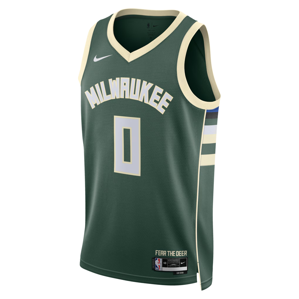 Brayden Burries Milwaukee Bucks Icon Edition Swingman Jersey front view