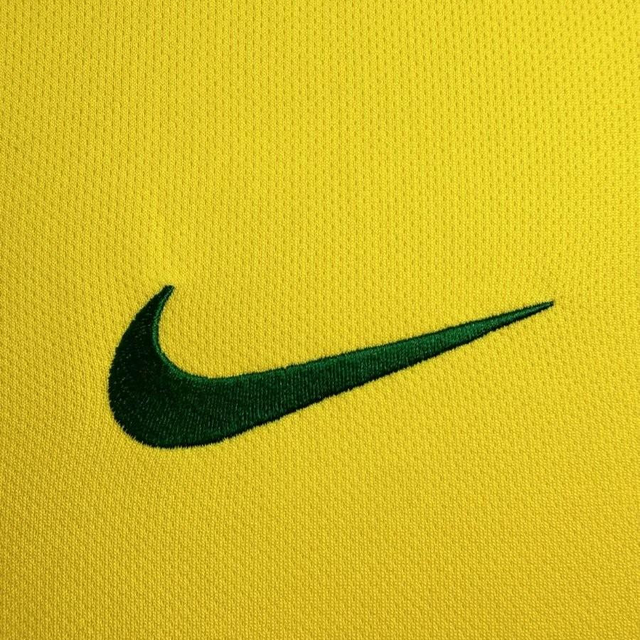 Brazil 2014 home jersey Nike logo detail
