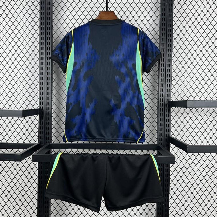 Brazil 2026 away kids football kit jersey and shorts set
