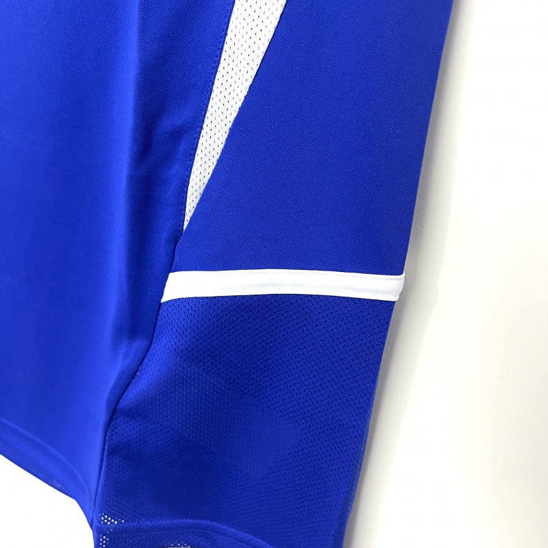 Brazil Away Jersey 2002 side panel detail with white accent strip on blue body