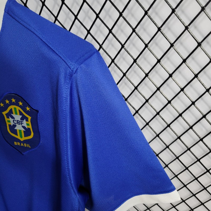 Brazil Away Jersey 2006 blue and white sleeve detail